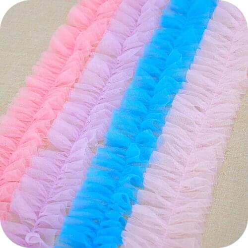 10cm High Density Mesh Pleated Lace Ribbon DIY Apparel Sewing Fabric Baby Girl Dress Clothing Curtain Doll Decoration Lace Trim