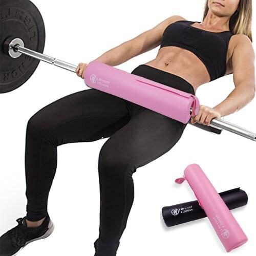 Gym Thick Foam Hip Thrust Pad PU Leather Cover Bodybuilding Crossfit Weightlifting Squat Biceps Workout Anti-slip Barbell Pad