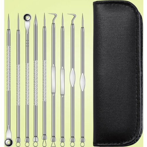 Stainless Steel Acne Blackhead Remover Comedone Extractor Removal Needles Pore Blemish Whitehead Extraction Pimple Popper Tools