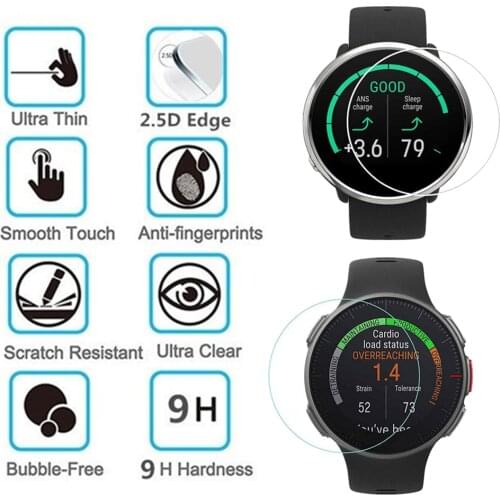 2pcs Tempered Glass 9H 2.5D Premium Screen Protector Film For Polar Vantage M / Vantage V / ignite / M400 / M430 Smart Watch