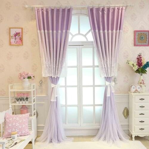 Custom Made Korean Princess Style Curtains Embroidery Lace Tulle Curtain for Living Room Beauty Girls Bedroom Window Curtains