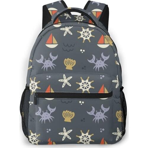Women Backpack with Multiple Using Women Backpacks Cute Sailing Crabs Female School Bag Girls Travel Bag