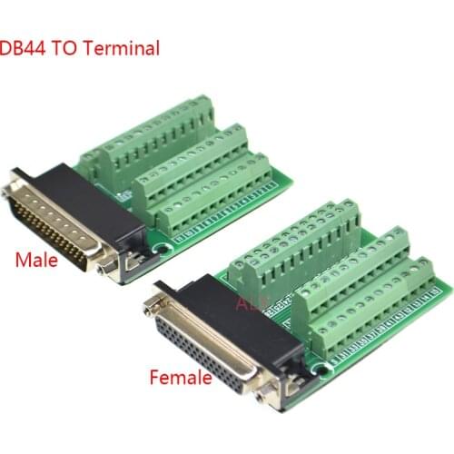1PCS DB44 44PIN 3 ROW Male Female connector to terminal adapter D-SUB converter 44 pin plug terminal board Signal Module