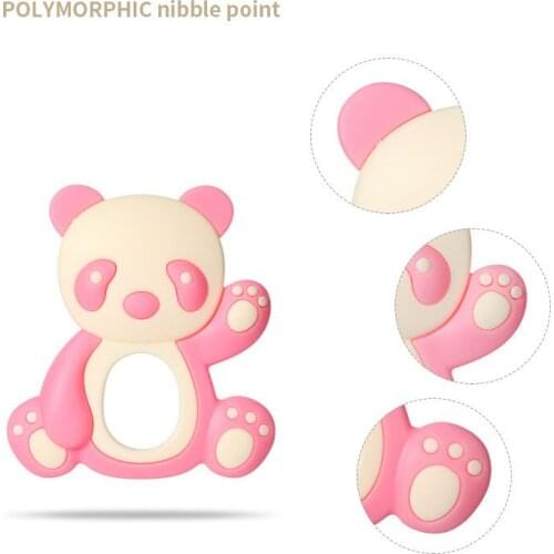 1pcs BPA free safe food- grade silicone baby teether toy - cute Panda teether molar stick baby chew teeth health toothbrush care