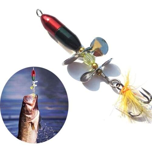 1pc Fishing Lure Rotating Spinner Sequins Wobbler Bait with Feather Fishing Tackle for Bass Trout Perch Pike 10g/7cm