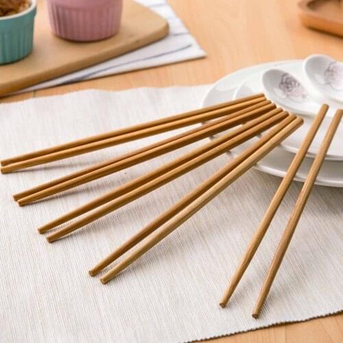 10Pairs Natural Wood Chopsticks Healthy Bamboo Chop Sticks Kitchen Tableware Sushi Food Stick Gifts Reusable Chinese Sticks