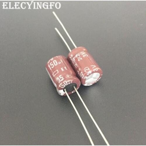 10pcs 150uF 35V150UF NIPPON KY Series 8x11.5mm Low ESR 35V150uF Aluminum Electrolytic Capacitor