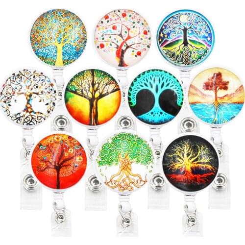 10PC Lot Tree ID Retractable Badge Holder with Alligator Clip Retractable Cord ID Badge Reel 24 Inch