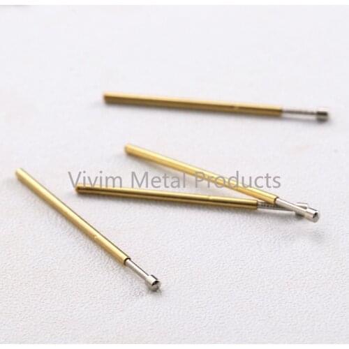 100/Pack Metal Probe Fittings P50-D2 Probe Nickel-Plated Long 16.55mm Electronic Detection Test Probe ElectronMetal Tools