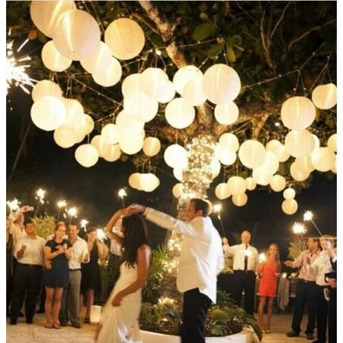 16 inch(40cm) Chinese Round White Paper Lanterns lamps for Wedding Party Home Decoration oliday party supplies