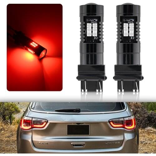 2Pcs Red Canbus No error T20 W21/5W 7443 LED Bulb For Jeep Compass 2017 2018 2019 LED Stop Brake Light