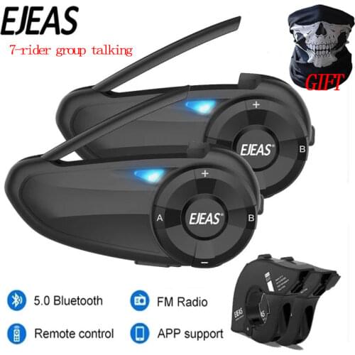2pcs VNETPHONE V8 SV Intercom without Remote Control 5-Way Group Talk Bluetooth Motorcycle Helmet Headset FM NFC 1.2KM 5 Riders