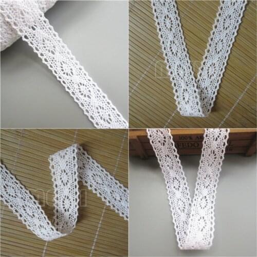 2 Yards 3cm White Beige Cotton Lace Trim Ribbon Fabric Embroidered Applique Sewing Craft Crochet Wedding Dress Clothes Gift