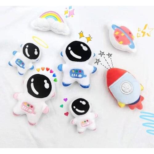 6PCS/Lot Cartoon Plush Astronaut Planet Rocket Patches Applique Crafts For Children Garment Accessories And Bag Scarf Decoration