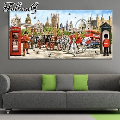 FULLCANG 5d diy full square round drill large Pride of London diamond painting landscape mosaic embroidery sale decor FC2086