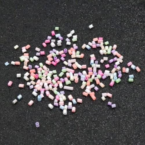 50g Colorful Position Tube Loose Spacer Beads Acrylic Sead Beads For Jewelry Finding Hole 0.8mm Size 2x3mm DIY Accessories
