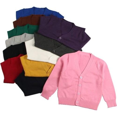 Kids Cardigan Sweaters Spring Autumn Baby Girl Solid Cotton Sweater Jacket Boys Children Knitted Kids Sweaters Girls DQ706