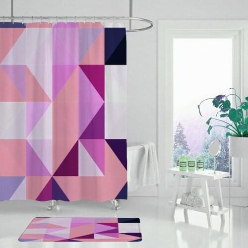 Geometric shower curtain leaf bathroom shower curtain bathroom bathtub waterproof shower