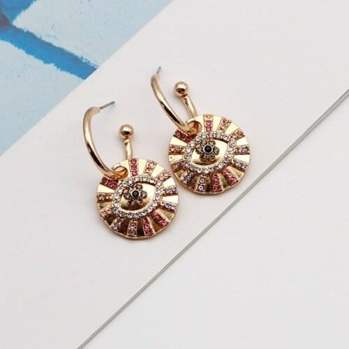 Fashion Earrings For Women Bohemia Styles New Fashion Jewelry Eyes Small Hand Hoop Earring Trend Colorful Glass Stones 202173
