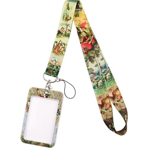 DZ2488 Music Frog Lanyard For Keychain ID Card Cover Pass student Mobile Phone USB Badge Holder Key Ring Neck Straps Accessories