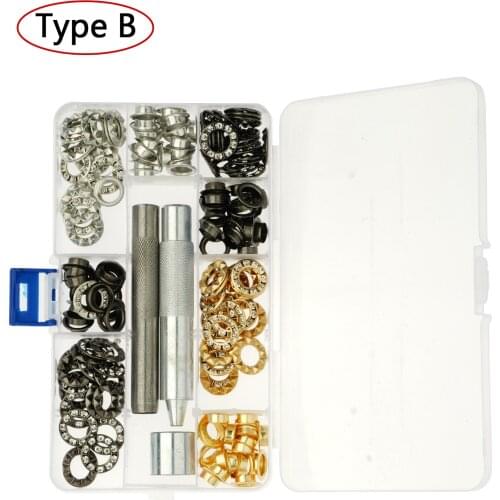 Metal Eyelets Tool Set with Grommet Garment Eyelets for Leather Craft Shoes Belt DIY Scrapbook Cap Bag Tags Clothes Accessories