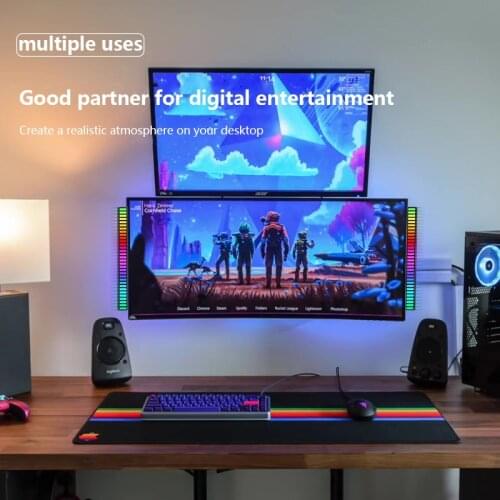 2021 New Car Voice Control Light RGB Music Rhythm Light Atmosphere Light 32 LED Car Home Audio Decorative Light Car Pickup Light