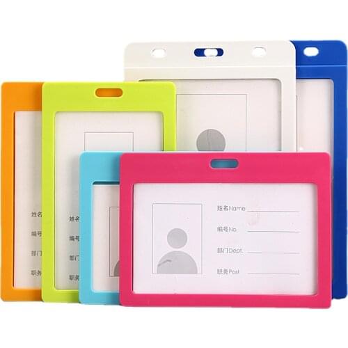 Horizontal Staff Work ID Card Holder Students Old People Bus Card Sleeve Office Building Pass Access Card Case Employee Badge
