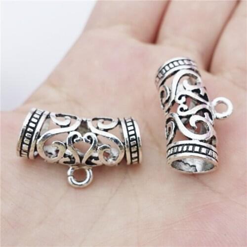 10 pcs/lot Alloy Hollow Out Connectors Charms Necklace Vintage Antique Silver Diy Jewelry Component Accessories Making Findings