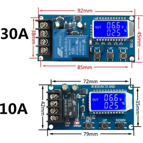 6-60v 30A 10A Lead-acid Solar Battery Charge Controller Protection Board charger Time switch 12v 24v 36v 48v battery capacity