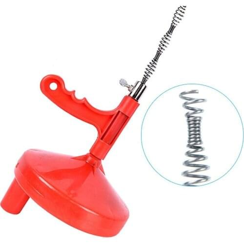 Drain Snakes Plumber Conduit Spin Thru Shower Toilet Sewer Cleaner Drain Unblocker Closet Drum Drains Auger Tool with 1/4-Inch