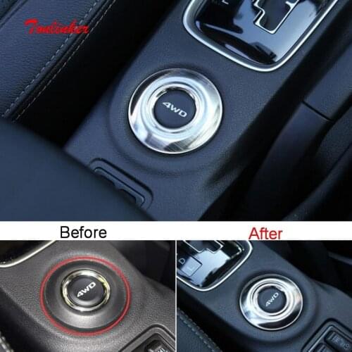 Tonlinker Interior 4WD Button Cover stickers for Mitsubishi Outlander 2013-19 Car Styling 1 Pcs Stainless Steel Cover sticker