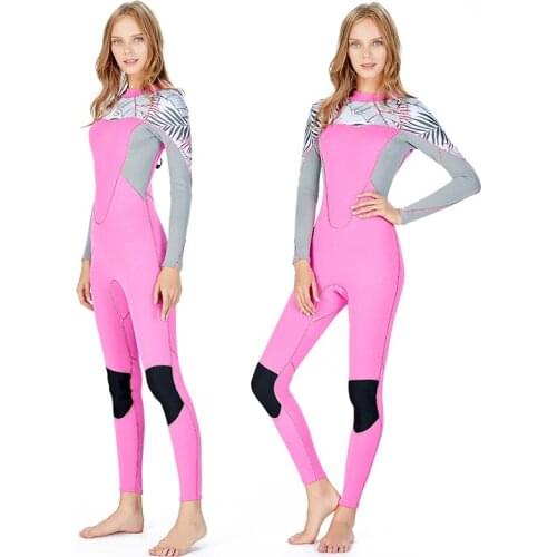 Womens 2mm diving suit wetsuit surfing clothing sunscreen snorkeling suit quick-drying long-sleeved sunscreen surf clothing