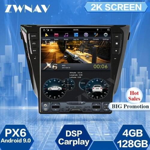 128GB Tesla Screen For Nissan Qashqai 2013 2014 2015 2016 2017 2018 Android 9.0 Car Multimedia Player GPS Navi Radio Stereo Unit