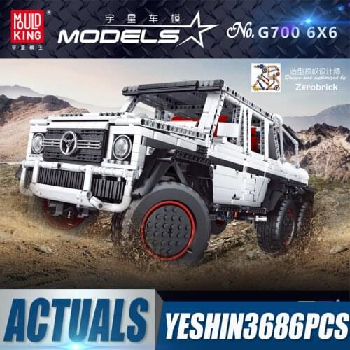 Mould King 13061 High-tech App Motorized G700 6x6 Suv Truck Vehicle Building Blocks Bricks Model Car Toys Kids Birthday Gifts