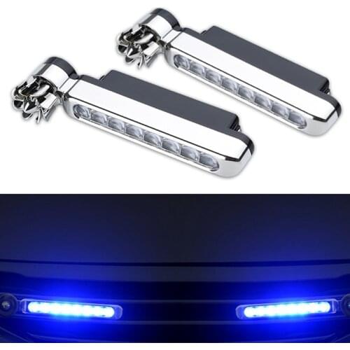 2Pcs LED Wireless Car Day Light Wind Power Grille Vehicle Lights For Car Fog Warning Daytime Running Lamp Car Light Assembly