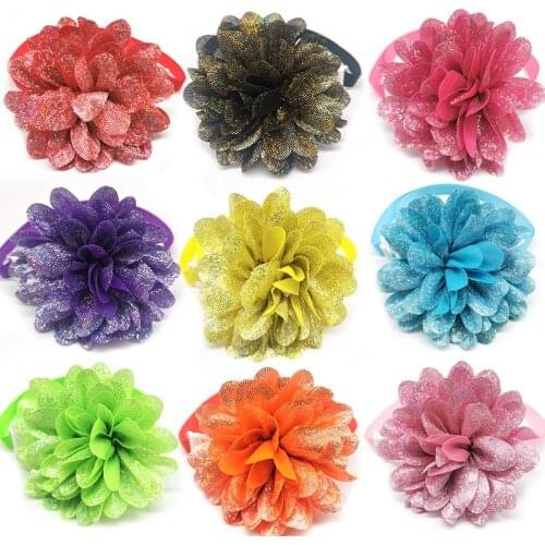 50/100pcs Christmas Shining Pet Dog Bow Ties Puppy Cat Flower Bowties for Small Middle Large Bows Dog Accessories Pet Products
