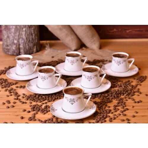 Akari Set Of 6 Coffee Cups | Porcelain | Home - Kitchen | Made in Turkey | Free Shipping