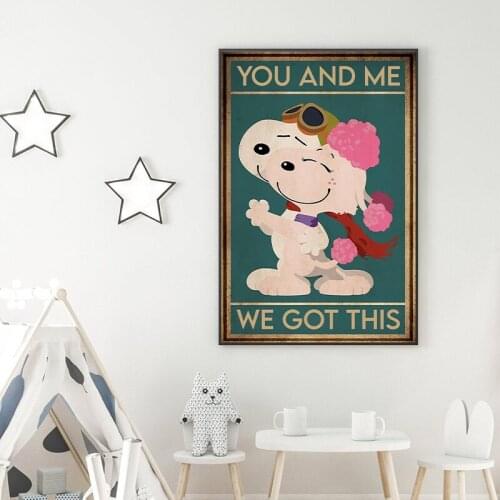 American Comic Cartoon Dog Vintage Poster Art Prints Nursery Wall Decorative Pictures Funny Canvas Painting Kids Baby Room Decor