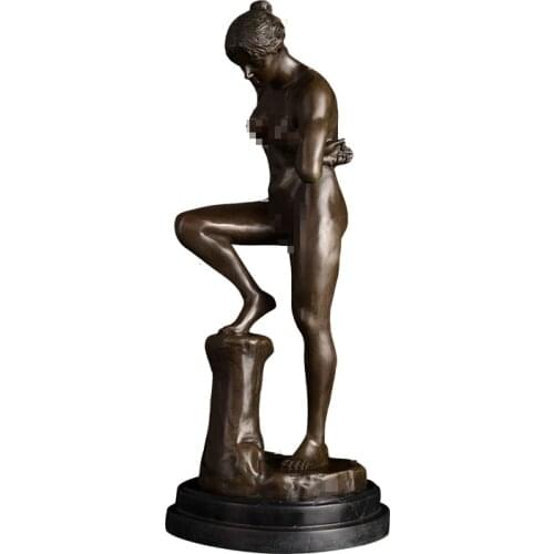 ArtsHom DS-539 Bronze Modern Western Sexual Desire Women Sculpture Sexy Nude Female Statue Figurine for Nightclub Decoration