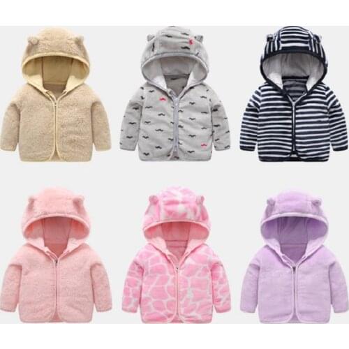 BABY BOY Winter Coat Fleece Toddler Infant Long Sleeve Hooded Jacket Kids Girls Clothes Cartoon Cute 2021 Children Clothing 1-6Y
