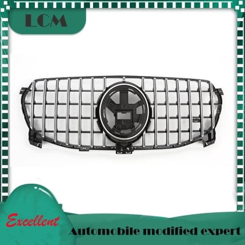 For-Mercedes ABS Plastic GT Style Front Bumper Racing Grille For-Benz GLE-class W167 Sport 2020 2021 with Emblem