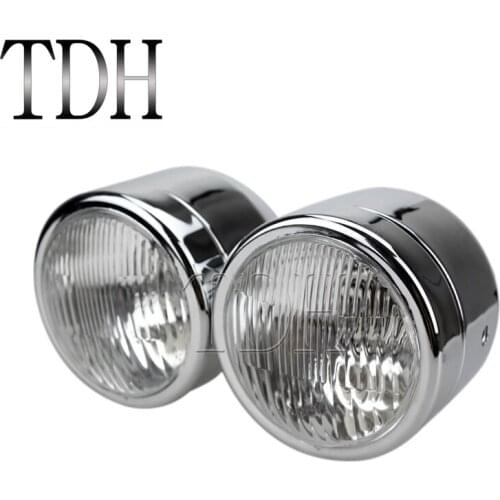 Chrome Twin Headlight Motorcycle Double Dual Front Lamp Racing Bike Dominator For Suzuki DR RM 250 Yamaha XT250X XT600 WR450