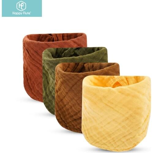 Happyflute 1Pcs 100%Cotton Muslin Bib Soft Washable Breathable And Super Absorbent Bandana Bib Baby Burp Cloth Fit 0-2Years Baby