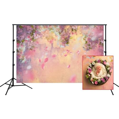 HUAYI Photography Backdrop Newborns Child Baby Wedding Photobooth Background Watercolor Flowers Floral Wall Backdrop D-7234
