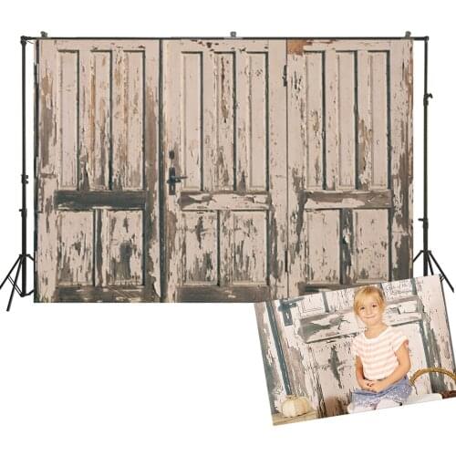 HUAYI Photography Backdrop Old Grunge Barn Doors Photo Background Newborns Baby Child Birthday Studio Photoshoot Drops D-4220