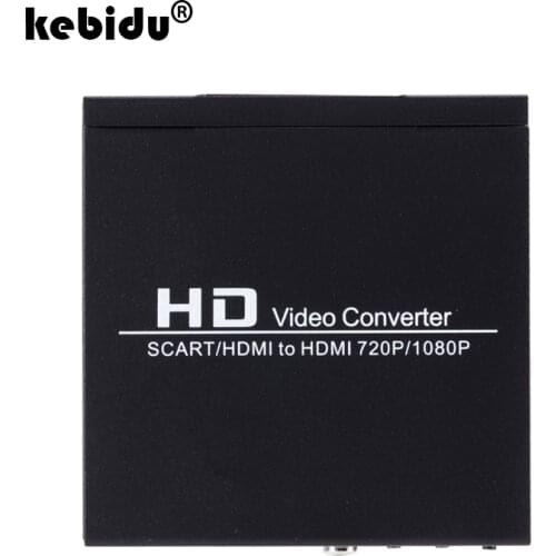 Kebidu HDMI-compatible +SCART Converter Full HD 1080P Digital High Definition Video Converter Adapter For DVD HD STB Game Player