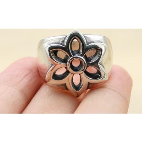 S925 sterling silver cherry blossom ring mature mens index finger single trendy personality ring