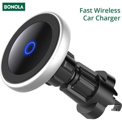 Bonola Qi Car Wireless Charger for iPhone 12 Pro Max/12Pro/12 /12Mimi 15W Magnetic Mount Fast Wireless Charging Car Phone Holder