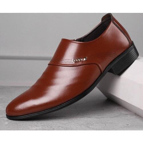 Mazefeng Men Shoes 2020 New Pointed Toe Dress Shoes Classic Male Leather Shoes Fashion Wear-resistant Party Wedding Shoe for Men