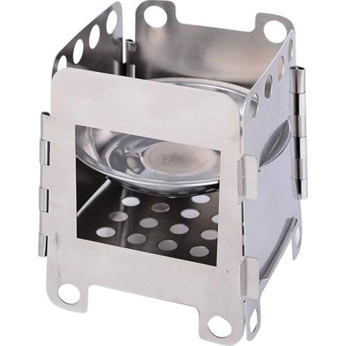 Mini Folding Stainlesss Steel Wood Stove Portable for Outdoor Camping BBQ Picnic Drop Shipping